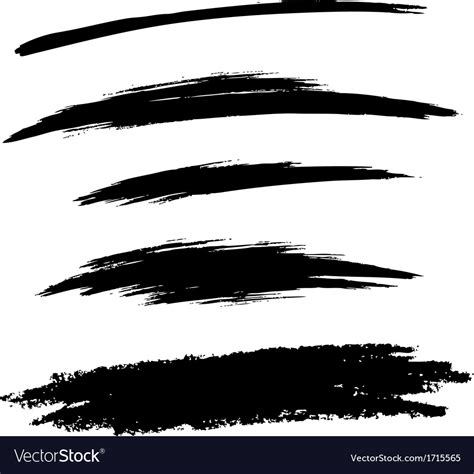 Set of hand drawn grunge brush lines Royalty Free Vector