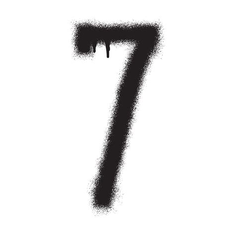 Graffiti number 7 with black spray paint. Vector illustration. 20435067 ...