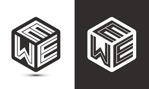 Premium Vector | Ewe letter logo design with illustrator cube logo ...