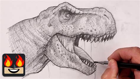 How To Draw T-Rex | Step By Step Sketch Tutorial - YouTube