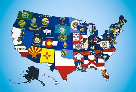 A map of the state flags of the United States of America [100x678 ...