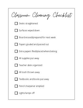 Printable Classroom Cleaning Checklist Display Poster | lupon.gov.ph