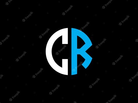 Premium Vector | Blue and white logo with the title cr on a black ...