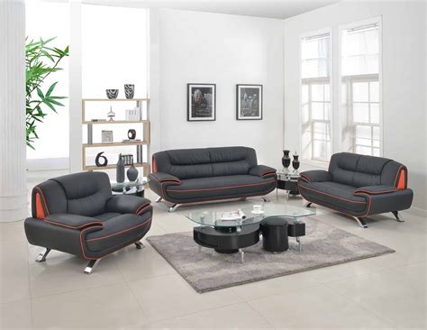 504 Modern Italian Leather Sofa Set Grey - Leather Sofa sets - Living ...