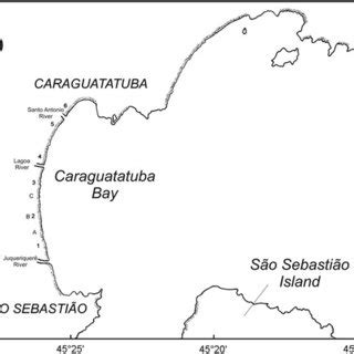 Map of Caraguatatuba Bay showing the sampling sites. Site 1 ...