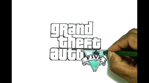 How to Draw the Grand Theft Auto V (GTA 5) Logo - YouTube