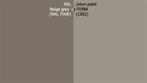 RAL Beige grey (RAL 7006) vs Jotun paint FORM (1352) side by side ...