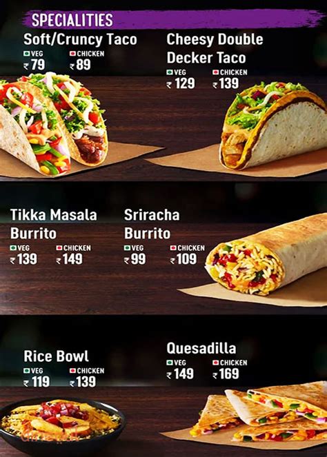 Menu of Taco Bell, Edappally, Kochi | Dineout