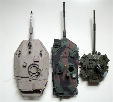 Merkava Mk IV, Leopard 2A5 and T-90A turrets (same scale) : TankPorn