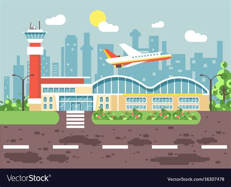 Cartoon airport late delay Royalty Free Vector Image