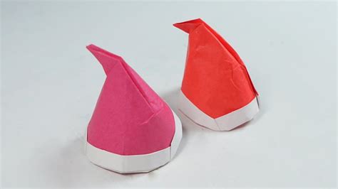 Origami Santa Hat Tutorial (Henry Phạm) | Origami santa claus, Origami ...