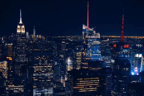 New York Skyline At Night Wallpaper