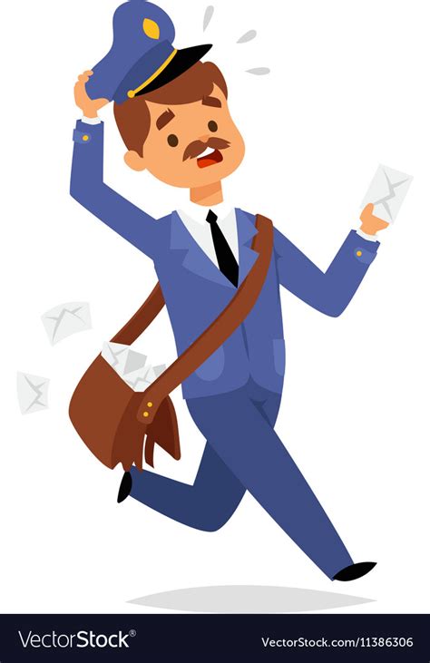 Postman character Royalty Free Vector Image - VectorStock