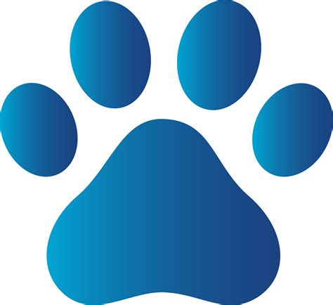 Blue Dog Paw Print - Free Clip Art