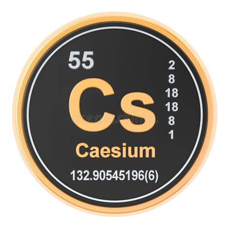 Caesium - Cs - Chemical Element Periodic Table Stock Illustration ...