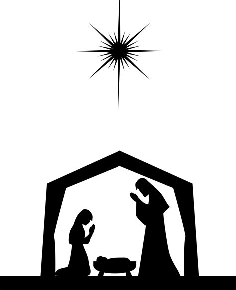 Printable Nativity Scene Silhouette