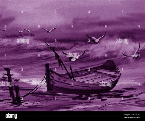 Dark sea painting hi-res stock photography and images - Alamy