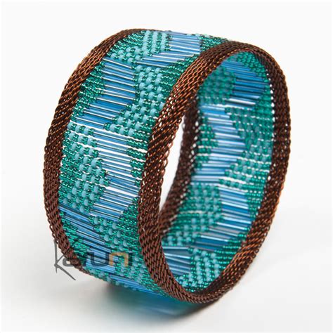 Tribal Jewelry Bold Cuff Bracelet Trendy Glass Beads African Design ...