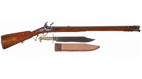 Egg Marked Flintlock Jaeger Rifle with Bowie Knife Bayonet | Rock ...