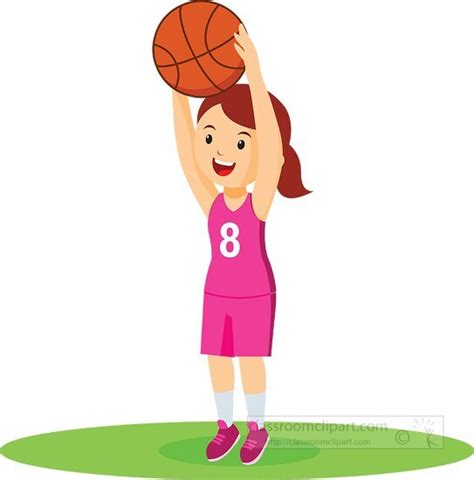 Ball Sports Clipart-girl playing basketball sports clipart