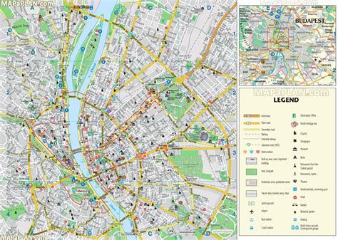 Budapest maps - Top tourist attractions - Free, printable city street ...