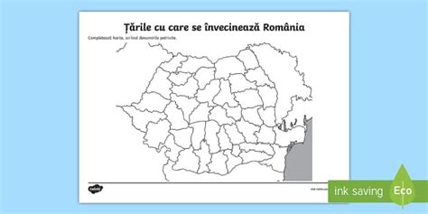 Vecinii României Hartă – Fișă de lucru | Twinkl România