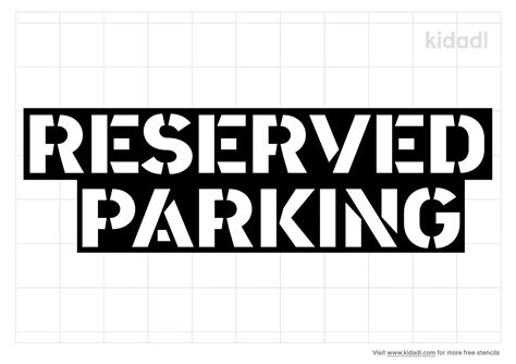 Free Reserved Parking Stencil | Stencil Printables | Kidadl