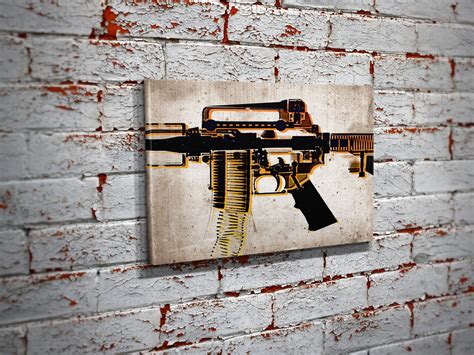 AR-15 X-Ray Pop-Art Canvas Print - AR-15 Pro-Gun Wall Art - Bullzie Apparel