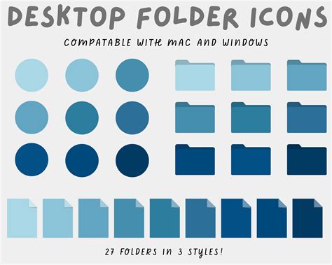 Blue Folder Icons For Mac And Windows Desktop Icons Macbook ...