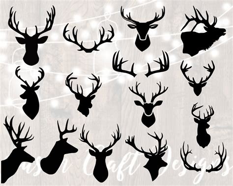 Deer Head Silhouette Svg Bundle Antler Silhouette Svg - Etsy UK