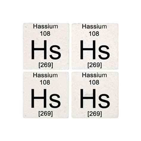 Periodic Table Hassium Tile Coaster by Science_Lady - CafePress