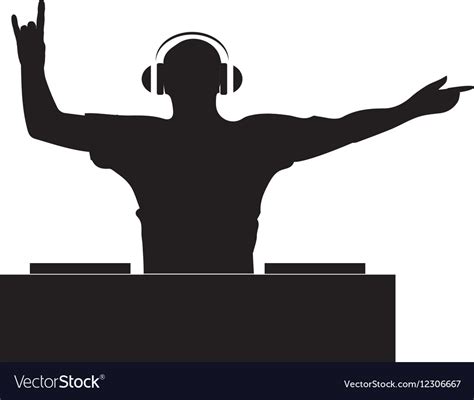 DJ Silhouette Royalty Free Vector Image - VectorStock