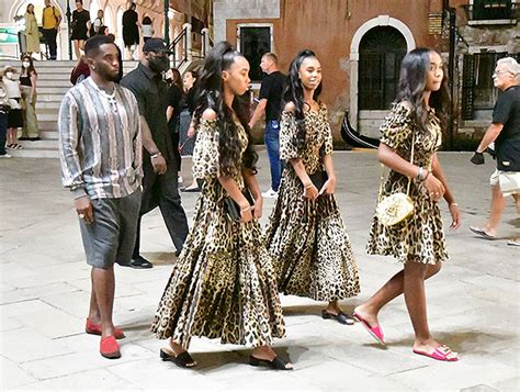 Diddy’s Daughters Rock Matching Leopard Dresses In Venice: Photo ...