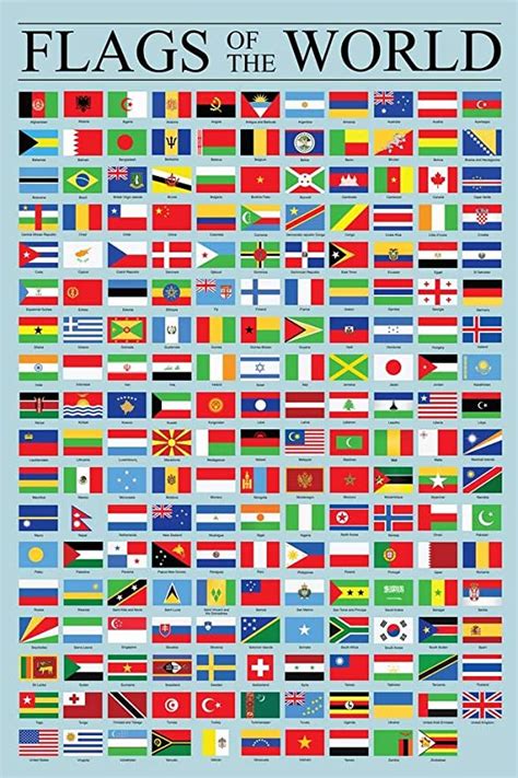 Amazon.com: Flags of The World Classroom Reference Chart National ...