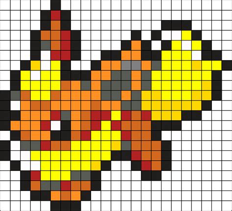 Flareon Perler Perler Bead Pattern | Bead Sprites | Characters Fuse ...