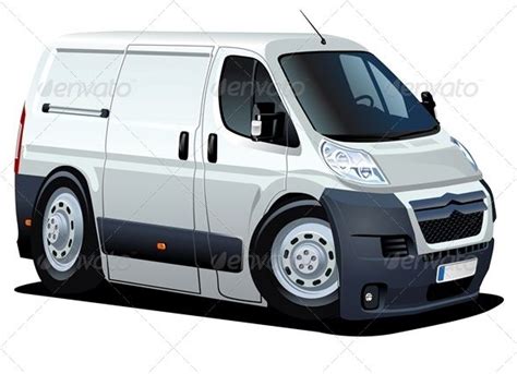 Vector Cartoon Delivery Van | Car cartoon, Train illustration, Truck ...