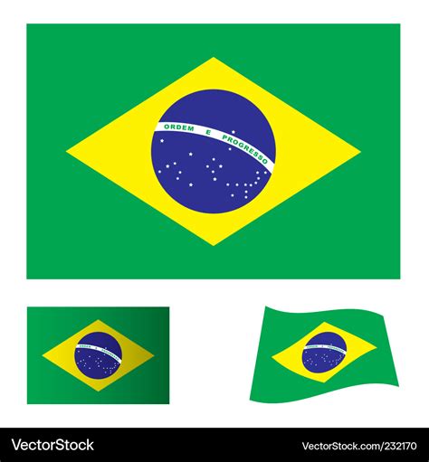 Brazil flag Royalty Free Vector Image - VectorStock