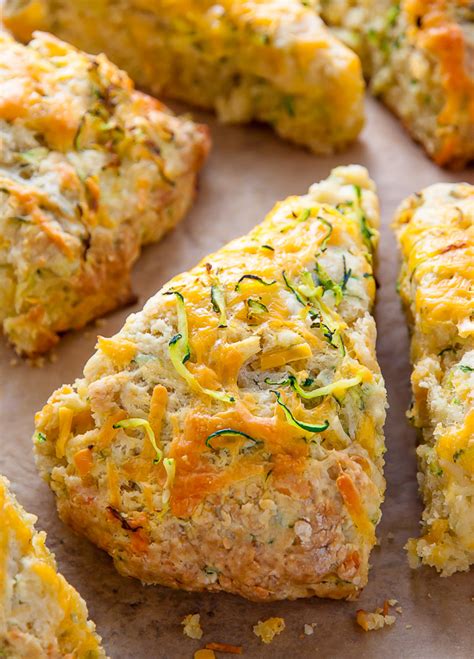 Zucchini Cheddar Scones - Baker by Nature