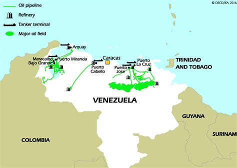 Venezuela oil map - Venezuela oil reserves map (South America - Americas)