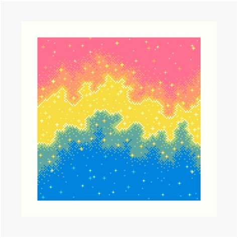 "Pan Pride Flag Galaxy (8bit)" Art Print by sp8cebit | Redbubble