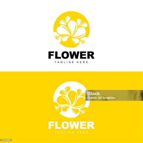 Flower Logo Flower Garden Design With Simple Style Vector Product Brand ...