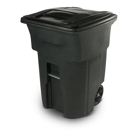 Toter 96-Gallon Greenstone Plastic Wheeled Trash Can with Lid in the ...