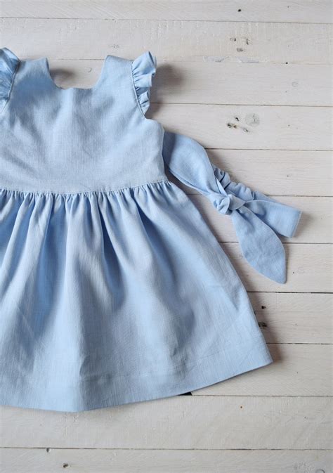 Light Blue Baby Dress Linen Dress Girl | Etsy