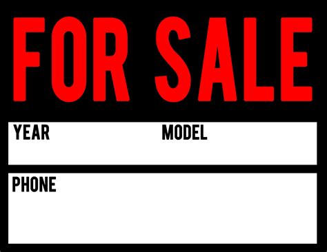 Car for Sale Digital Sign Download 8.5x11 Inches JPEG and - Etsy Australia