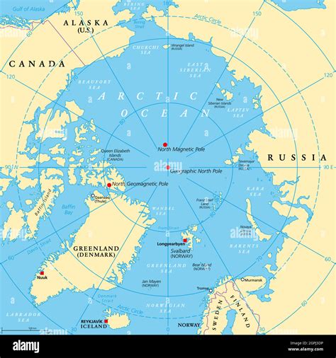 Geographic North Pole Map