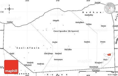 Blank Simple Map of Sanaag