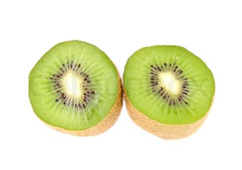 Kiwi Fruit Cut in Half Isolated on ... | Stock Photo | Colourbox