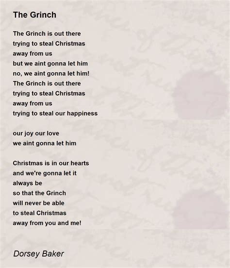 The Grinch Poem by Dorsey Baker - Poem Hunter