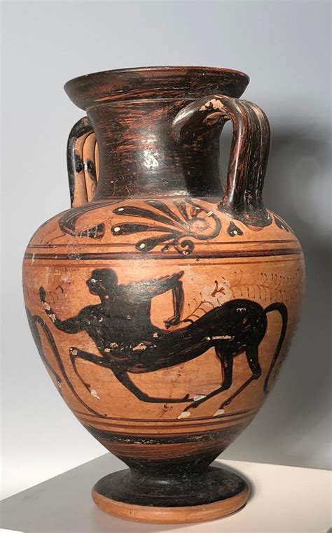 Etruscan Black Figure Amphora Depicting Three Galloping Centauri, circa ...