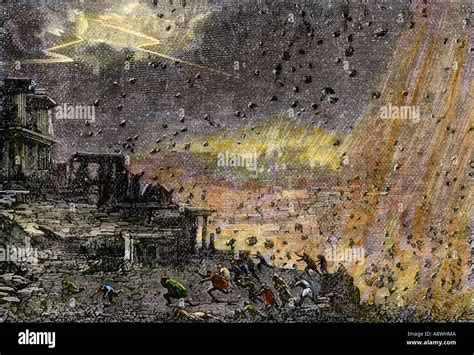 Destruction of the ancient city of Pompeii by Mount Vesuvius 79 AD ...